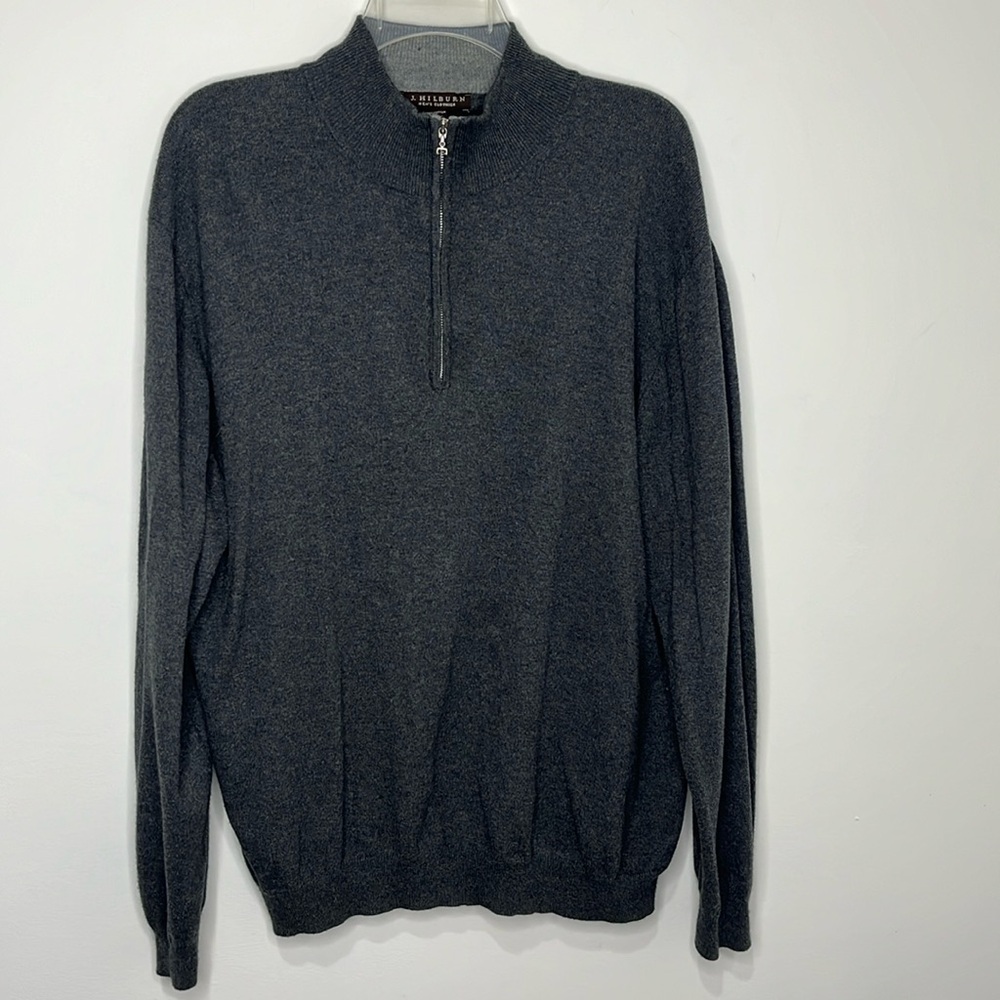 J. Hilburn Mens Clothier XL long sleeve quarterzip, cotton, silk, cashmere blend